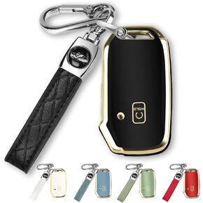 QBUC لغطاء KIA Key Fob مع سلسلة مفاتيح لعام 2019 2020 2021 2022 Kia K5 Sorento Telluride إلخ (1 أو لا يوجد زر على السطح الأمامي فقط) (أزرق) in Kuwait