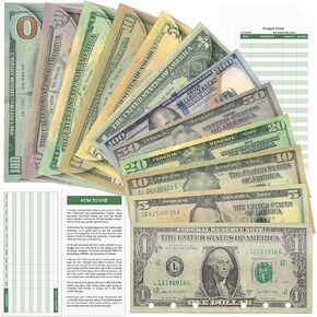 Cash Envelopes for Budget System – Money Envelopes for Budgeting and Saving, Tear and Water Resistant, Includes 12 Expense Tracking Budget Sheets, 12 Pack… (6 Hole)
