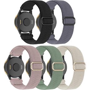 Stretchy Bands Compatible with Garmin Forerunner 245/245 Music/Venu/Vivoactive 3/Venu Sq/Vivoactive 3 Music/Vivomove HR/Forerunner 645/645 Music/Venu 2 Plus(5 Pack)