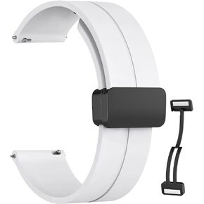 Magnetic Silicone Watch Band for Garmin Venu/Garmin Venu 2 Plus Watch Band, Garmin Venu Sq Band/Garmin Sq 2 Bands, Magnet Folding Buckle Replacement Sport Strap for Men Women