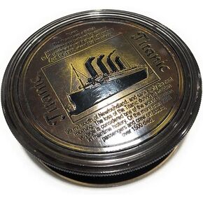 NauticalMart Brass Pocket Compass Marine Titanic Antique Style Engraved Romantic Gift Ideas for Him/Her - Husband Gifts from Wife, for Men