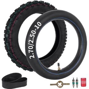 RUTU 2.5/2.75-10" Dirt Bike Replacement Tire and Inner Tube Set Compatible with CRF50 / XR50 PW50 SX500 DRZ70 / JR50 Razor MX650 / MX500 PW50 MVX70 Coolster QG-210 / QG-213A