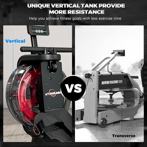 Water Rowing Machine, Vertical Tank Rowing Machines with Bluetooth, 330Lbs Weight Capacity, Rower Machine for Home Use with App Compatible and LCD Digital Monitor in Saudi Arabia