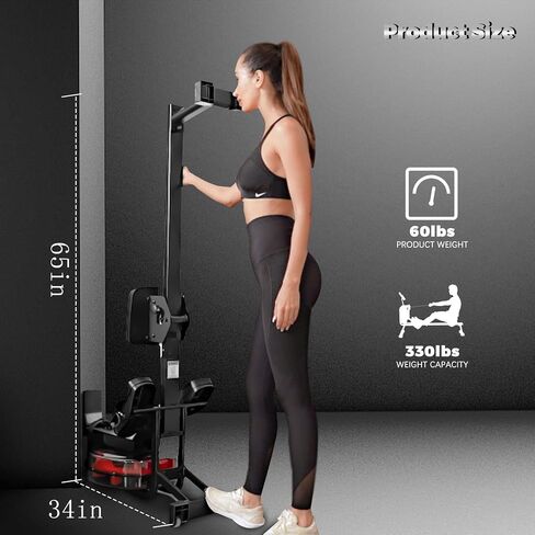 Water Rowing Machine, Vertical Tank Rowing Machines with Bluetooth, 330Lbs Weight Capacity, Rower Machine for Home Use with App Compatible and LCD Digital Monitor in Saudi Arabia
