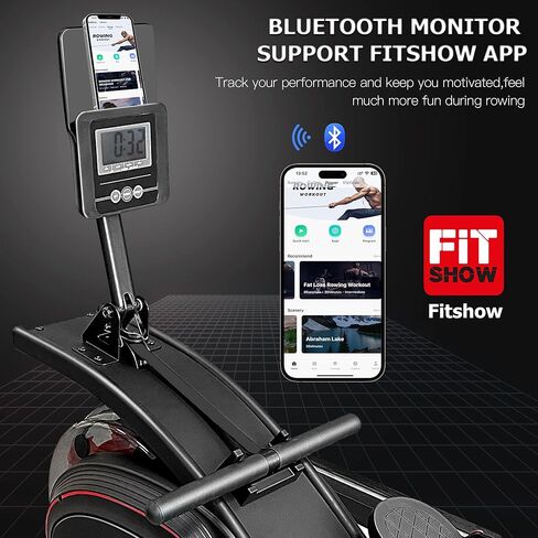 آلة التجديف المائية، آلات التجديف ذات الخزان العمودي المزودة بتقنية البلوتوث، سعة الوزن 330 رطل، آلة التجديف للاستخدام المنزلي مع التطبيق المتوافق وشاشة LCD الرقمية in Kuwait