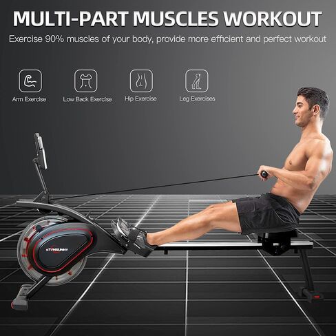 آلة التجديف المائية، آلات التجديف ذات الخزان العمودي المزودة بتقنية البلوتوث، سعة الوزن 330 رطل، آلة التجديف للاستخدام المنزلي مع التطبيق المتوافق وشاشة LCD الرقمية in Kuwait