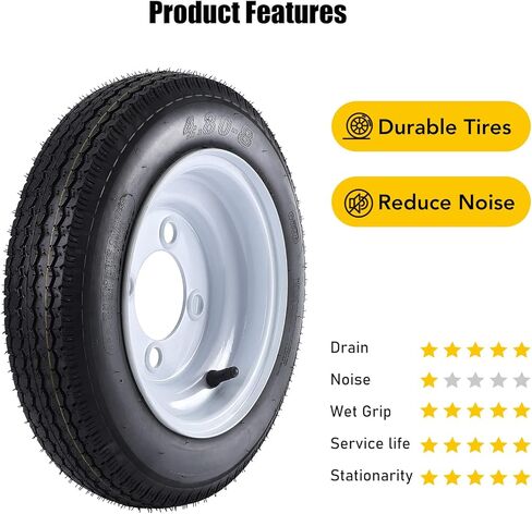 4.80-8 4.80x8 480-8 4.80-8 إطارات المقطورة بإطارات 8 بوصة، 4 عروة على 4 بوصة، نطاق التحميل C، 6PR in Kuwait