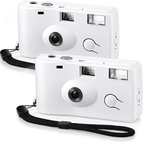 Treela 2 Pcs White Disposable Camera for Wedding Flash Film Camera 35mm 200ISO 17 Film Single Use Camera for Bridesmaid Birthday Anniversary Party Gift in Saudi Arabia