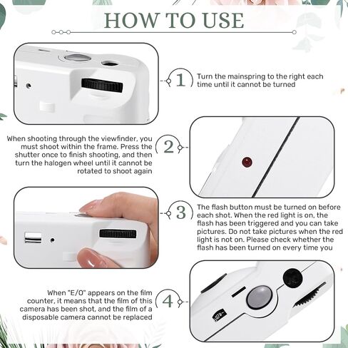 Treela 2 Pcs White Disposable Camera for Wedding Flash Film Camera 35mm 200ISO 17 Film Single Use Camera for Bridesmaid Birthday Anniversary Party Gift in Saudi Arabia