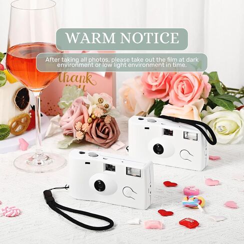 Treela 2 Pcs White Disposable Camera for Wedding Flash Film Camera 35mm 200ISO 17 Film Single Use Camera for Bridesmaid Birthday Anniversary Party Gift in Saudi Arabia