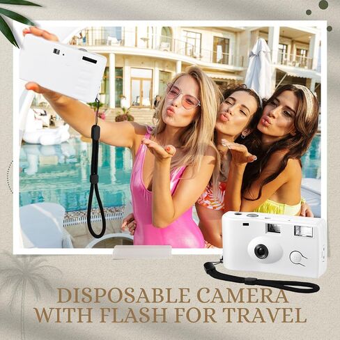 Treela 2 Pcs White Disposable Camera for Wedding Flash Film Camera 35mm 200ISO 17 Film Single Use Camera for Bridesmaid Birthday Anniversary Party Gift in Saudi Arabia