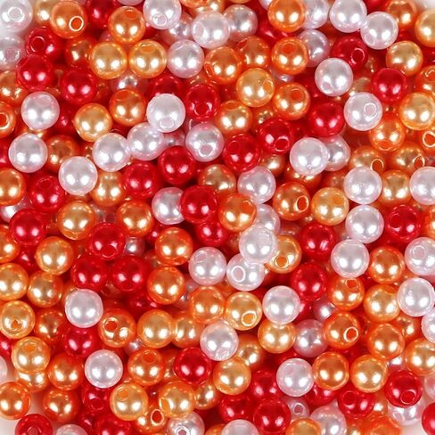 Naler 500pcs Assorted Pearl Beads with Hole for Jewelry Making Crafts DIY Vase Fillers Table Scatter for Wedding Birthday Party Home Decoration, Ivory&White Color, 0.15/0.23/0.30/0.39 inch in Saudi Arabia