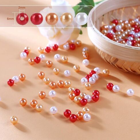 Naler 500pcs Assorted Pearl Beads with Hole for Jewelry Making Crafts DIY Vase Fillers Table Scatter for Wedding Birthday Party Home Decoration, Ivory&White Color, 0.15/0.23/0.30/0.39 inch in Saudi Arabia