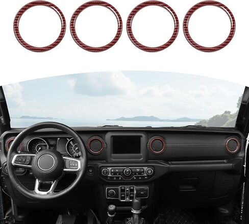 RT-TCZ for Wrangler JL Dash Air Vents Cover Trim Stickers Baby Blue for Jeep Wrangler JL JLU Gladiator JT 2018-2023 Baby Blue Interior Accessories 4pcs in Saudi Arabia