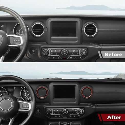 RT-TCZ for Wrangler JL Dash Air Vents Cover Trim Stickers Baby Blue for Jeep Wrangler JL JLU Gladiator JT 2018-2023 Baby Blue Interior Accessories 4pcs in Saudi Arabia