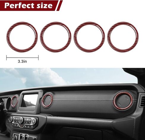 RT-TCZ for Wrangler JL Dash Air Vents Cover Trim Stickers Baby Blue for Jeep Wrangler JL JLU Gladiator JT 2018-2023 Baby Blue Interior Accessories 4pcs in Saudi Arabia