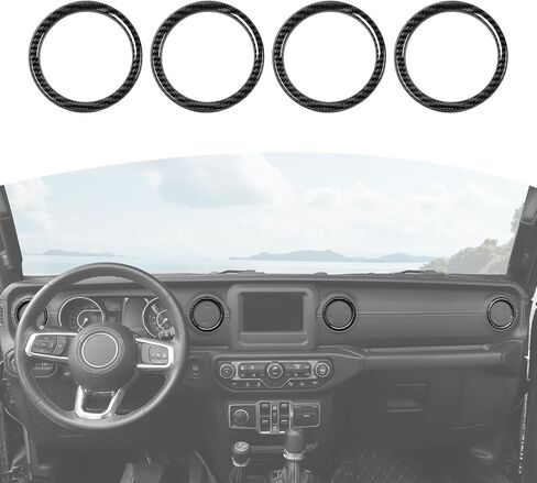 RT-TCZ for Wrangler JL Dash Air Vents Cover Trim Stickers Baby Blue for Jeep Wrangler JL JLU Gladiator JT 2018-2023 Baby Blue Interior Accessories 4pcs in Saudi Arabia