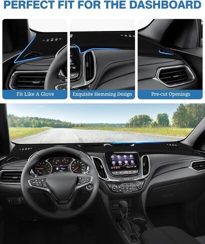 FIILINES Dash Cover Compatible with Chevy/Chevrolet Equinox 2018-2023 Dashboard Mat Cover Equinox Accessories Sunshade Nonslip Mesh Protector No Glare in Saudi Arabia