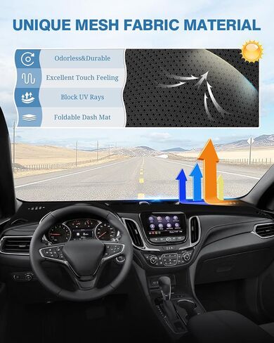 FIILINES Dash Cover Compatible with Chevy/Chevrolet Equinox 2018-2023 Dashboard Mat Cover Equinox Accessories Sunshade Nonslip Mesh Protector No Glare in Saudi Arabia