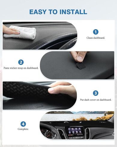 FIILINES Dash Cover Compatible with Chevy/Chevrolet Equinox 2018-2023 Dashboard Mat Cover Equinox Accessories Sunshade Nonslip Mesh Protector No Glare in Saudi Arabia