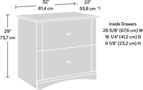Sauder Miscellaneous Office Lateral File, L: 32.05" x W: 21.97" x H: 29.01", Laurel Oak Finish in Saudi Arabia