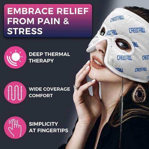 قناع تخفيف ضغط الجيوب الأنفية الساخن من كريتريل، وسادة تدفئة الجيوب الأنفية للوجه، قناع الصداع النصفي لتخفيف الصداع in Kuwait