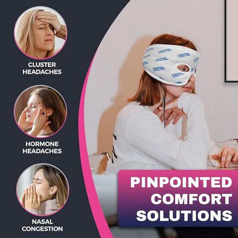 قناع تخفيف ضغط الجيوب الأنفية الساخن من كريتريل، وسادة تدفئة الجيوب الأنفية للوجه، قناع الصداع النصفي لتخفيف الصداع in Kuwait