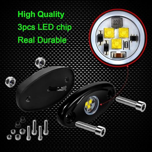 4 قرون LED مجموعة إضاءة الصخور لسيارة جيب ATV SUV الطرق الوعرة سيارة شاحنة قارب Underbody Glow Trail Rig Lamp Underglow LED أضواء نيون مقاومة للماء - أبيض in Saudi Arabia