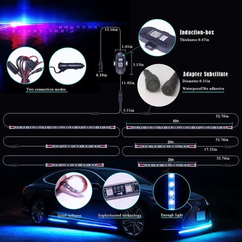 Underglow LED Lights 6 Pcs Exterior Car LED Lights - with Dream Color Chasing,Remote and APP Control Waterproof Sync to Music Car Underglow Decorations Lights Kit for Cars, Trucksfor Trucks SUV in Saudi Arabia