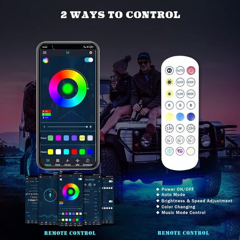 Underglow LED Lights 6 Pcs Exterior Car LED Lights - with Dream Color Chasing,Remote and APP Control Waterproof Sync to Music Car Underglow Decorations Lights Kit for Cars, Trucksfor Trucks SUV in Saudi Arabia