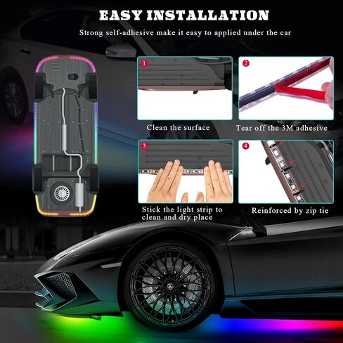 Underglow LED Lights 6 Pcs Exterior Car LED Lights - with Dream Color Chasing,Remote and APP Control Waterproof Sync to Music Car Underglow Decorations Lights Kit for Cars, Trucksfor Trucks SUV in Saudi Arabia