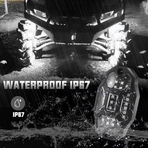 Winunite 16 Pods White Rock Lights أبيض نقي واسع الزاوية Underglow Lights مع أسلاك تمديد 16.4Ft، IP67 أضواء الحاجز للماء للمقطورة على الطرق الوعرة شاحنة ATV UTV SUV الدراجات النارية in Kuwait
