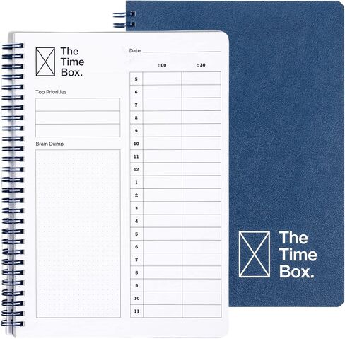 دفتر الإدارة اليومية The Time Box - مخطط قائمة حظر الوقت للقيام به، جدول أعمال تفريغ الدماغ، مفكرة منظم شخصي فارغة كل ساعة للعمل 140 صفحة غير مؤرخة 7 بوصة × 10 بوصة in Saudi Arabia