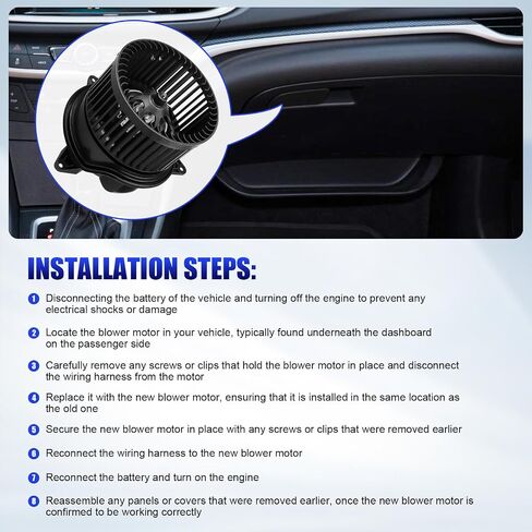 محرك منفاخ HVAC يناسب Ford Focus 2000 2001 2002 2003 2004 2005 2006 2007، 2010-2013 Ford Transit Connect AC سخان منفاخ مروحة المحرك يستبدل # 700105، YS4Z 19805 AB in Saudi Arabia