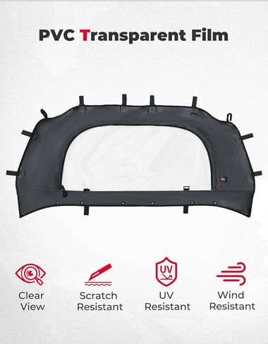 KEMIMOTO PRO XP Rear Windshield - UTV Back Windshield Soft Rear Window Compatible with RZR PRO XP /Turbo R 2020-2024 - Dust Stopper, Dustproof, Rainproof Panel Accessories in Saudi Arabia