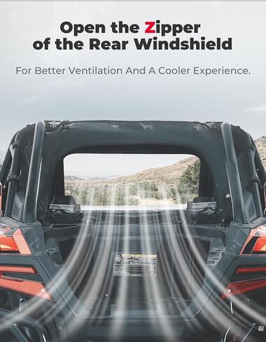 KEMIMOTO PRO XP Rear Windshield - UTV Back Windshield Soft Rear Window Compatible with RZR PRO XP /Turbo R 2020-2024 - Dust Stopper, Dustproof, Rainproof Panel Accessories in Saudi Arabia