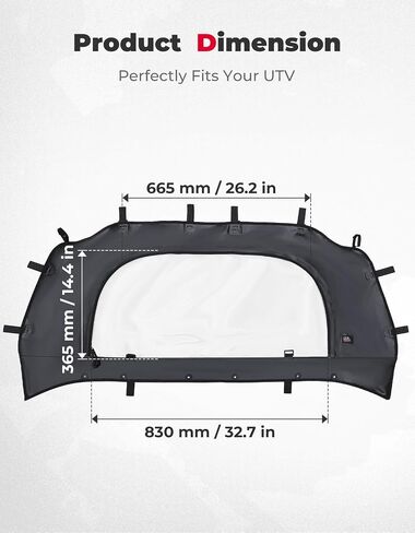KEMIMOTO PRO XP Rear Windshield - UTV Back Windshield Soft Rear Window Compatible with RZR PRO XP /Turbo R 2020-2024 - Dust Stopper, Dustproof, Rainproof Panel Accessories in Saudi Arabia