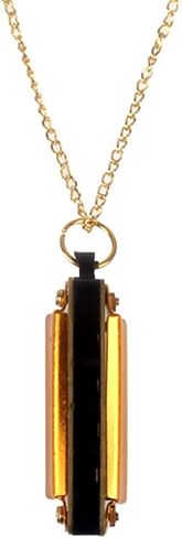 OriGlam Harmonica, Mini Harmonica Key of C, 4 Holes 8 Tones Mouth Organ Metal Chain Harmonica Gift For Adults, Beginners (Gold) in Kuwait