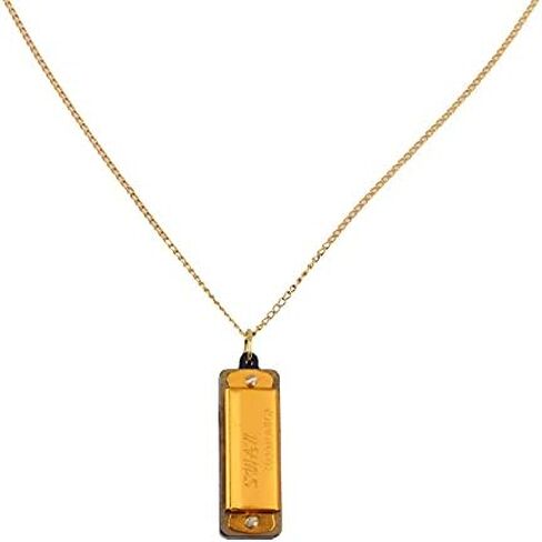 OriGlam Harmonica, Mini Harmonica Key of C, 4 Holes 8 Tones Mouth Organ Metal Chain Harmonica Gift For Adults, Beginners (Gold) in Kuwait