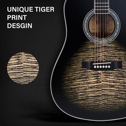 WINZZ 41 Inches Acoustic Guitar Kit for Beginner, 4/4 Full size Adult Guitar Starter Bundle with Online Lessons and Full Accessories Set (Sunburst Black) in Saudi Arabia