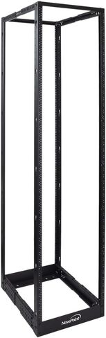 NavePoint 45U 4 Post Server Rack – Open Frame Rack for 19 Inch Equipment, Adjustable Depth 4-Post Network Rack Floor Mount, 45U Server Rack 1322lbs Capacity, Black in Saudi Arabia