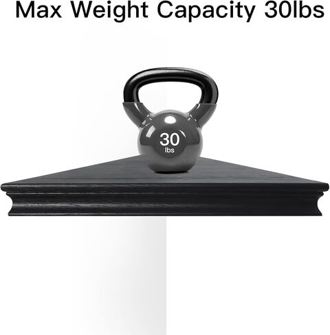 NIUBEST حامل جدار على رف الزاوية، مجموعة من أرفف زاوية عائمة مثلثة لتخزين وعرض الحائط، رف جدار زاوية خشبي مقاس 13 بوصة لغرفة النوم وغرفة المعيشة والحمام والمطبخ-جوز داكن in Kuwait