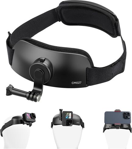 Head Strap Mount for Gopro iPhone - ULANZI CM027 2 in 1 POV Sets Support Vertical Shots Vlog Video Accessories for Gopro Hero 12 11 10 9 8 7 Black/DJI Osmo Actions/insta360 Cell Phone Smartphone in Saudi Arabia