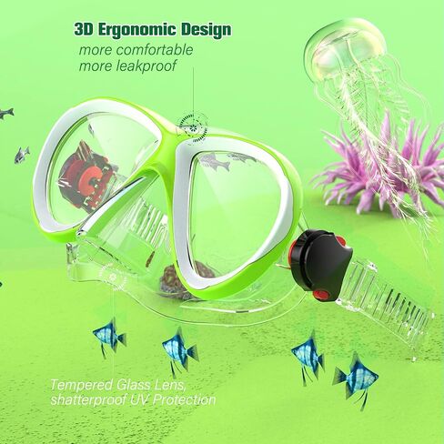 نظارات سباحة للأطفال من Findway، نظارات سباحة مضادة للتسرب للأطفال مع غطاء للأنف، نظارات سباحة للحماية من الأشعة فوق البنفسجية للأطفال من سن 4 إلى 16 عامًا للأولاد والبنات in Kuwait