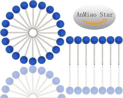 1/8 Inch Map Tracks, Push Pins, Plastic Round Head, Steel Point, 100-Count,Blue Colors in Saudi Arabia