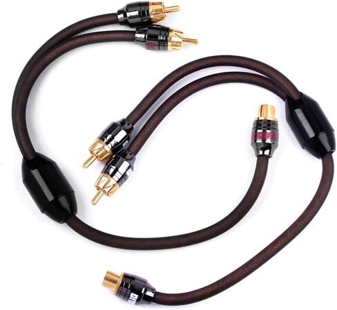 1ft 1 Male to 2 Female RCA Y Adapter Splitter Connector (2 Pack) (1 Male to 2 Female) in Kuwait