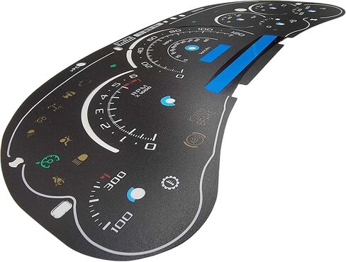 تراكب الوجه بمقياس أسود مخصص من Tanin Auto Electronix | يناسب 2003-2005 كاديلاك إسكاليد وهامر مجموعة أدوات البنزين عداد السرعة | 7 مقاييس | تراكب فقط in Kuwait