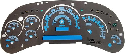 تراكب الوجه بمقياس أسود مخصص من Tanin Auto Electronix | يناسب 2003-2005 كاديلاك إسكاليد وهامر مجموعة أدوات البنزين عداد السرعة | 7 مقاييس | تراكب فقط in Kuwait