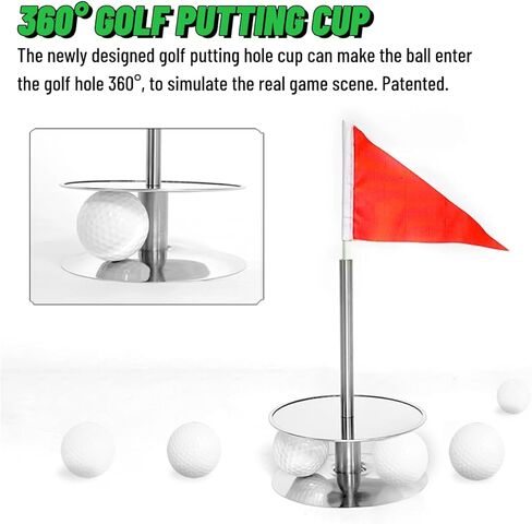 فتحة وضع الجولف، كوب تدريب أخضر للجولف 360 درجة داخليًا وخارجيًا، فتحة وضع محمولة لتدريب الجولف، متين من الفولاذ المقاوم للصدأ والألومنيوم in Kuwait