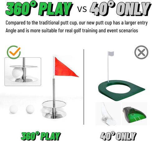 فتحة وضع الجولف، كوب تدريب أخضر للجولف 360 درجة داخليًا وخارجيًا، فتحة وضع محمولة لتدريب الجولف، متين من الفولاذ المقاوم للصدأ والألومنيوم in Kuwait